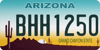 AZ license plate BHH1250
