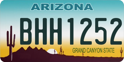 AZ license plate BHH1252