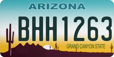 AZ license plate BHH1263