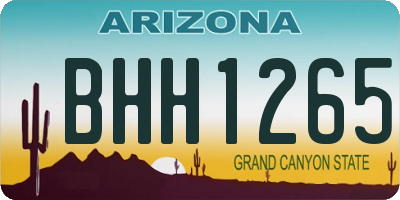 AZ license plate BHH1265
