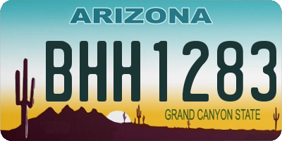 AZ license plate BHH1283