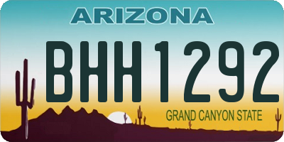 AZ license plate BHH1292