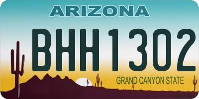 AZ license plate BHH1302
