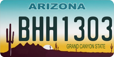 AZ license plate BHH1303