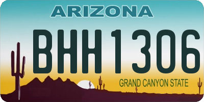 AZ license plate BHH1306