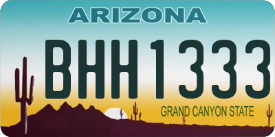 AZ license plate BHH1333