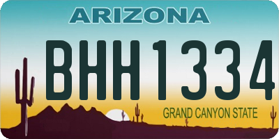 AZ license plate BHH1334