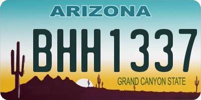 AZ license plate BHH1337
