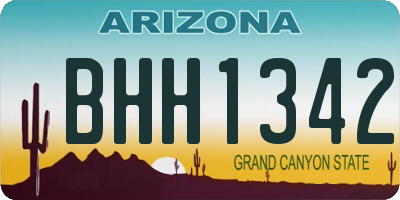 AZ license plate BHH1342