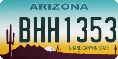 AZ license plate BHH1353