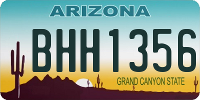AZ license plate BHH1356