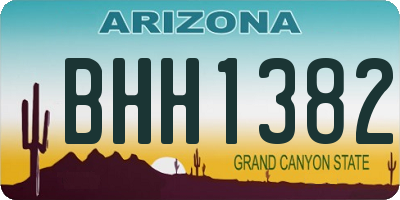 AZ license plate BHH1382