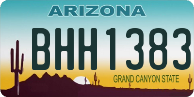 AZ license plate BHH1383
