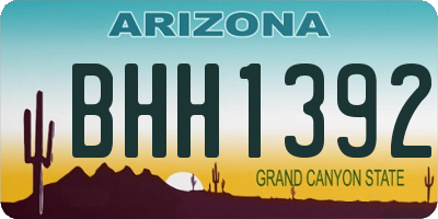 AZ license plate BHH1392