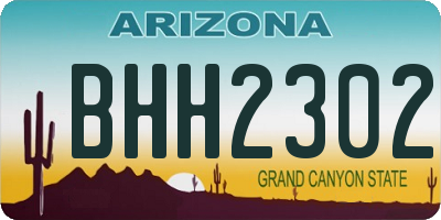 AZ license plate BHH2302