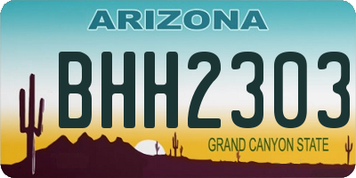 AZ license plate BHH2303