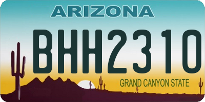 AZ license plate BHH2310