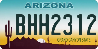 AZ license plate BHH2312