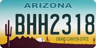AZ license plate BHH2318