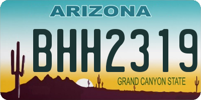 AZ license plate BHH2319