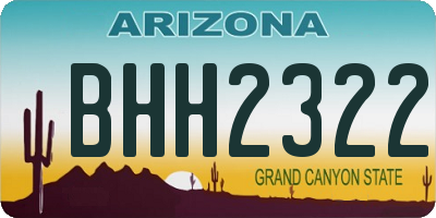 AZ license plate BHH2322