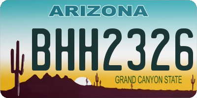 AZ license plate BHH2326