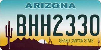 AZ license plate BHH2330