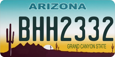 AZ license plate BHH2332