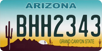AZ license plate BHH2343