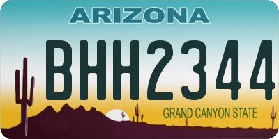 AZ license plate BHH2344