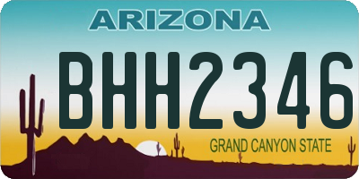 AZ license plate BHH2346