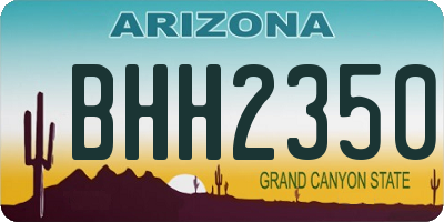 AZ license plate BHH2350