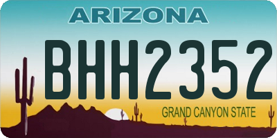 AZ license plate BHH2352