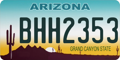AZ license plate BHH2353