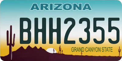 AZ license plate BHH2355