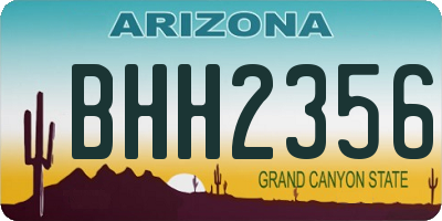 AZ license plate BHH2356