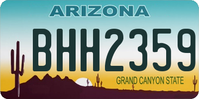 AZ license plate BHH2359