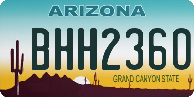 AZ license plate BHH2360