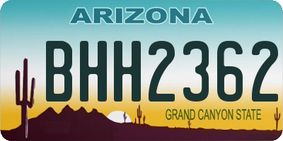 AZ license plate BHH2362