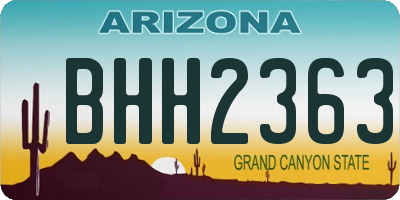 AZ license plate BHH2363