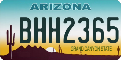 AZ license plate BHH2365