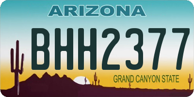 AZ license plate BHH2377