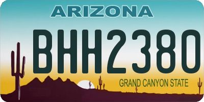 AZ license plate BHH2380