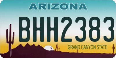 AZ license plate BHH2383
