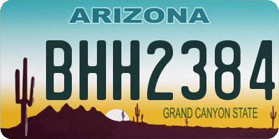 AZ license plate BHH2384