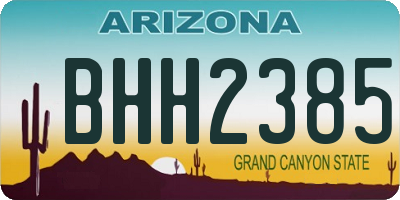 AZ license plate BHH2385