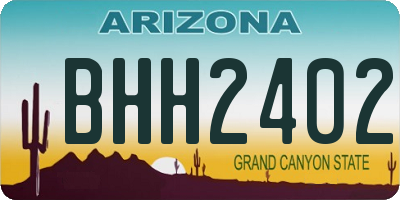 AZ license plate BHH2402