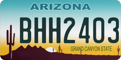 AZ license plate BHH2403