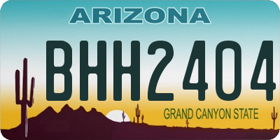 AZ license plate BHH2404