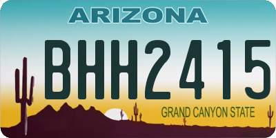 AZ license plate BHH2415